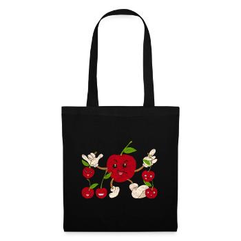 Kirschenliebhaber Obst Geschenk Lustiges Kirsch - Stoffbeutel - Schwarz - Vorne