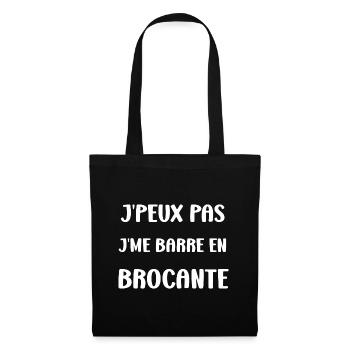 Vide grenier humour brocante - Sac en tissu - noir - Devant