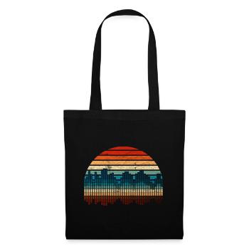 Musiker Geschenk Retro Soundwave - Stoffbeutel - Schwarz - Vorne