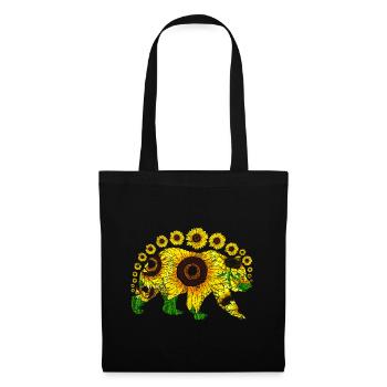 Habitant de la forêt Animal de la forêt Ours de tournesol cadeau - Sac en tissu - noir - Devant
