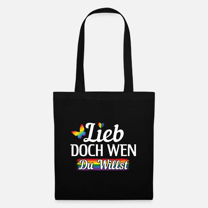 Lieb doch wen du willst LGBT Gay Pride LGBTQ CSD - Stoffbeutel - Schwarz