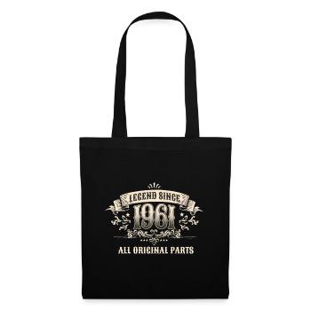 Retro Vintage Birthday Legend Since 1961 - Stoffbeutel - Schwarz - Vorne