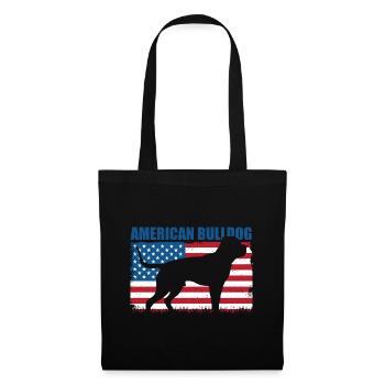 Bouledogue américain Amerikanische Bulldogge - Sac en tissu - noir - Devant