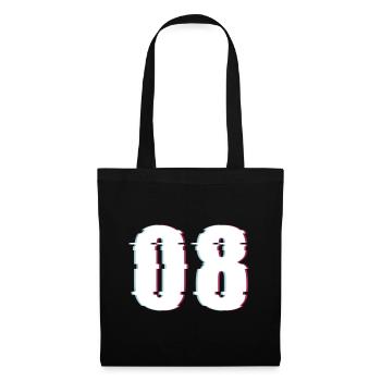 Huit 8 Nombre 08 Effet Nombre déformé - Sac en tissu - noir - Devant