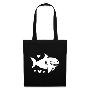 Requin - Sac en tissu - noir - Devant
