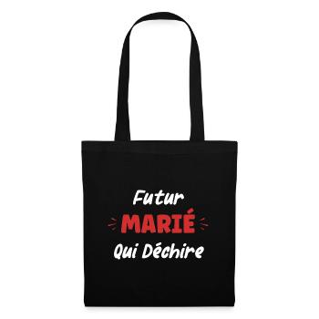 Futur marié qui déchire - Sac en tissu - noir - Devant