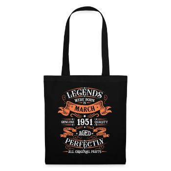 Les Légendes Sont Nées En Mars 1951 Cadeau - Sac en tissu - noir - Devant