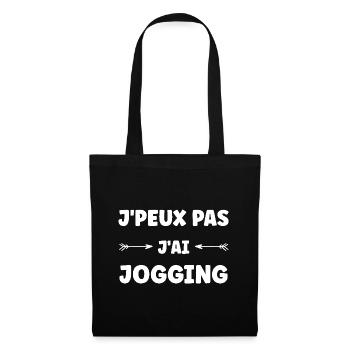 j'peux pas j'ai bain de jogging - Sac en tissu - noir - Devant