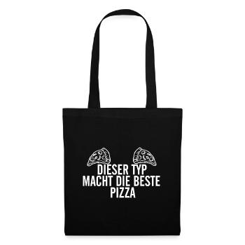 Beste pizza Geschenk Pizzaliebhaber Pizzeria - Stoffbeutel - Schwarz - Vorne