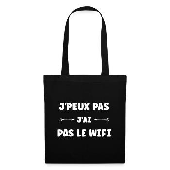 j'peux pas j'ai pas le wifi - Sac en tissu - noir - Devant