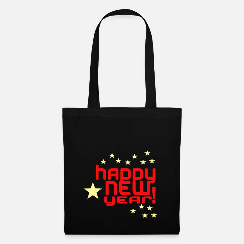 Happy New Year - Stoffbeutel - Schwarz