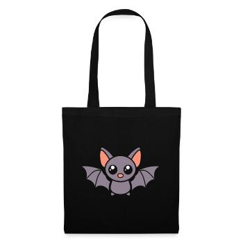 chauve-souris - Sac en tissu - noir - Devant