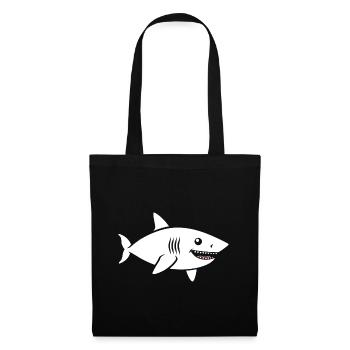 Requin - Sac en tissu - noir - Devant