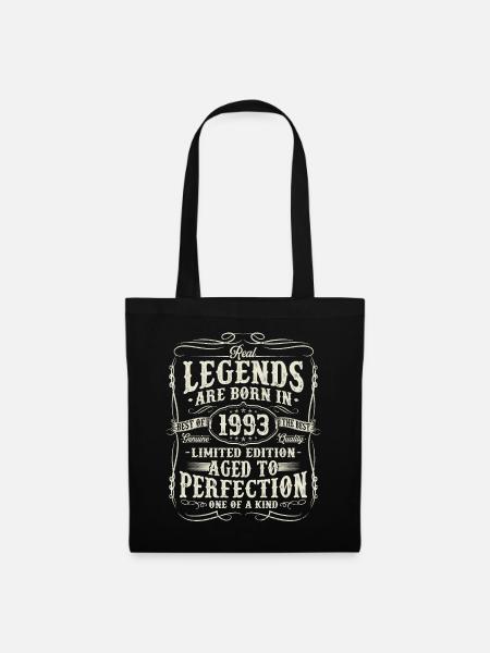 Jahrgang 1993 geboren Legenden Geburtstag Geschenk - Stoffbeutel - Schwarz