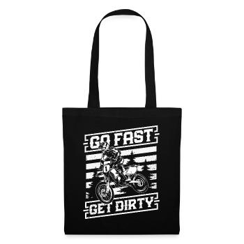 Roulez vite, salissez - Motocross Saying - Sac en tissu - noir - Devant