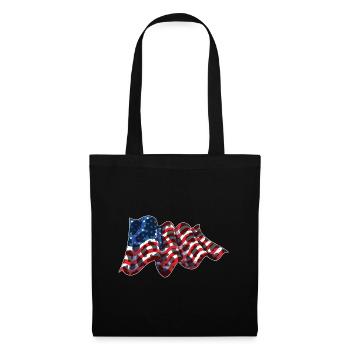 Cow Pattern USA Flag Farm Animal Gift Cow - Tote Bag - black - Front