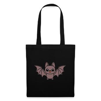 chauve-souris - Sac en tissu - noir - Devant