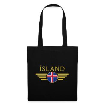 J’aime l’Islande T-shirt design de style élégance - Sac en tissu - noir - Devant