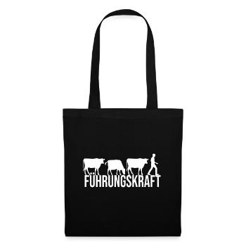 Führungskraft Kühe Rinder Landwirte Bauer Humor - Stoffbeutel - Schwarz - Vorne