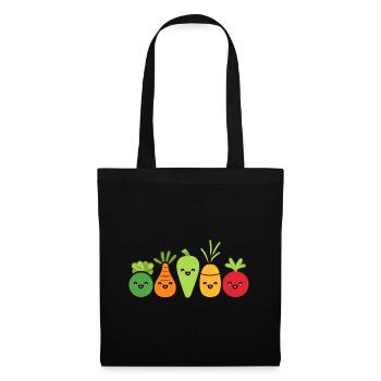 Humour petit légumes vegan - Sac en tissu - noir - Devant