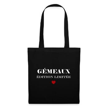 gémeaux - Sac en tissu - noir - Devant