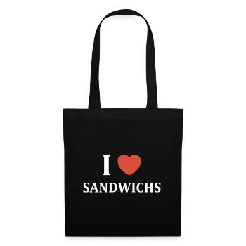 Humour sandwich - Sac en tissu - noir - Devant