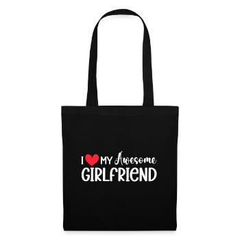Paare Liebe Herz Freund Geschenkidee Beziehung - Stoffbeutel - Schwarz - Vorne