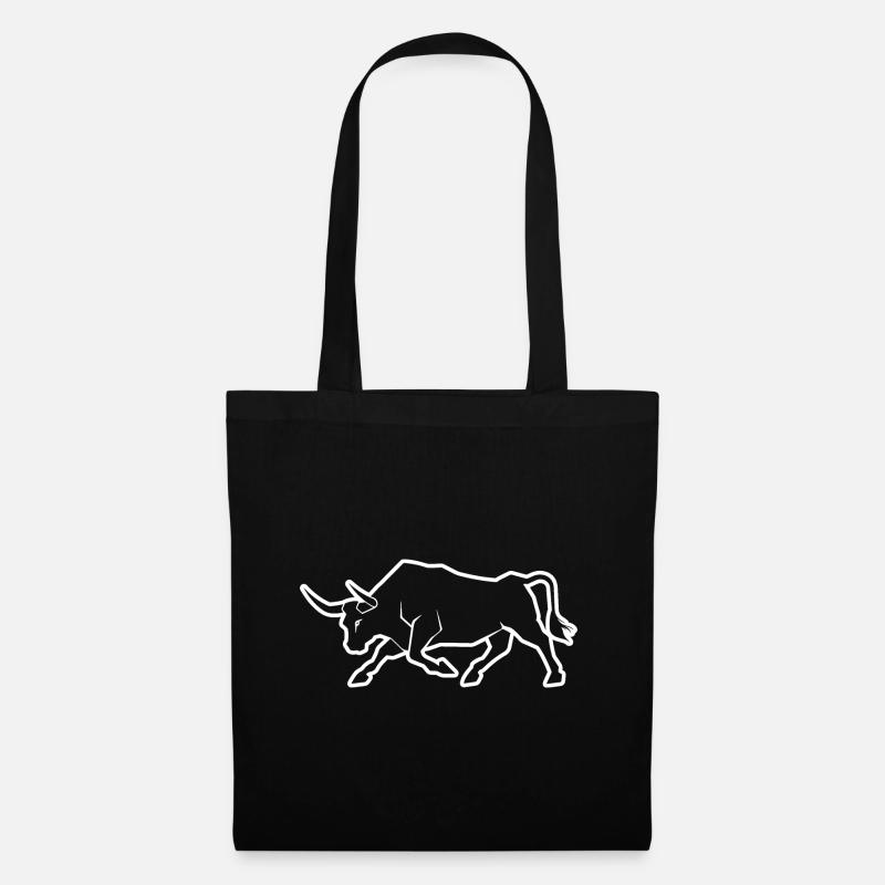 Stier Bulle - Stoffbeutel - Schwarz