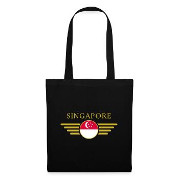 J’aime Singapour, T-shirt design de style élégance - Sac en tissu - noir - Devant