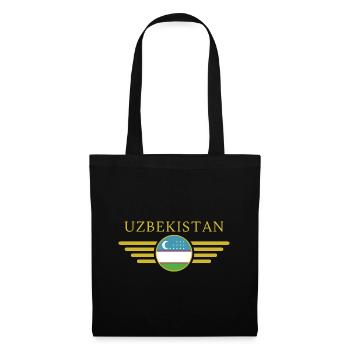 ich liebe Usbekistan, Eleganz Stil Design T-Shirt - Stoffbeutel - Schwarz - Vorne