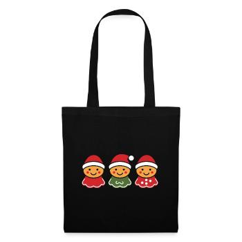 Bonhomme pain d'épice - Sac en tissu - noir - Devant