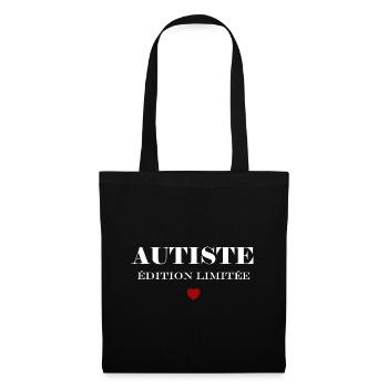 autiste - Sac en tissu - noir - Devant