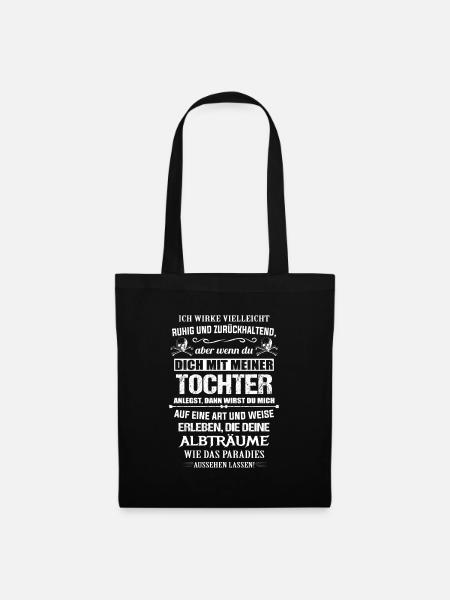 Vater Tochter Shirt - Nicht mit Tochter anlegen - Stoffbeutel - Schwarz