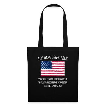 USA Fieber - Shirt für USA LIebhaber & Geschenk - Stoffbeutel - Schwarz - Vorne