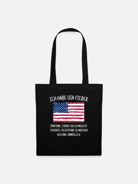 USA Fieber - Shirt für USA LIebhaber & Geschenk - Stoffbeutel - Schwarz