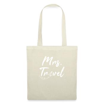 Mrs Travel - une chemise de voyage cool pour les voyageurs du monde - Sac en tissu - nature - Devant