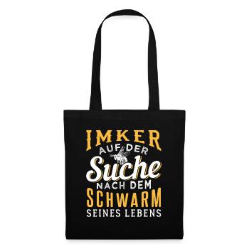 Imker auf der Suche nach dem Schwarm seines Lebens - Stoffbeutel - Schwarz - Vorne