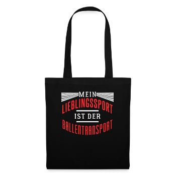 Mein Lieblingssport ist der Ballentransport! - Stoffbeutel - Schwarz - Vorne