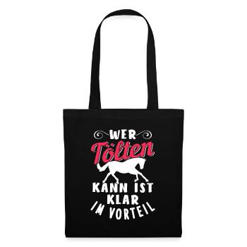 Pferd Tölten - Stoffbeutel - Schwarz - Vorne