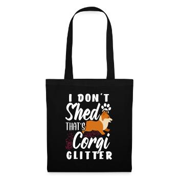 Paillettes de corgi - Sac en tissu - noir - Devant