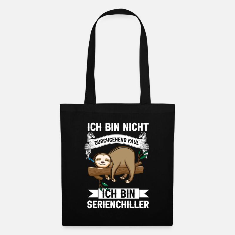 Serienchiller Faultier - Stoffbeutel - Schwarz