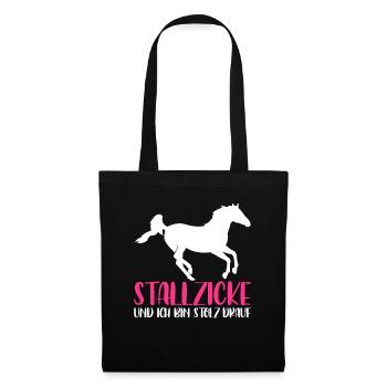 Stallzicke und ich bin Stolz drauf - Stoffbeutel - Schwarz - Vorne