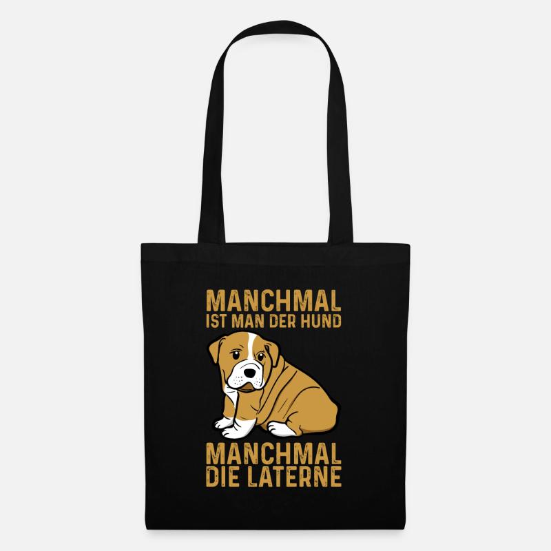 Manchmal ist man der Hund manchmal die Laterne - Stoffbeutel - Schwarz