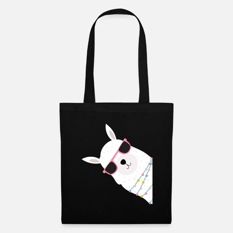 Alpaga de Noël - Sac en tissu - noir