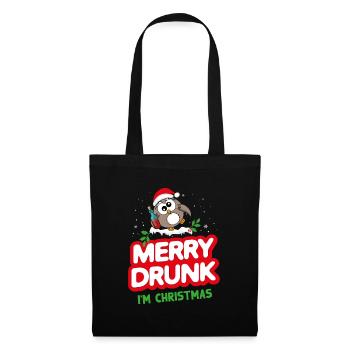 Celebrating Christmas drunk wine funny sayings - Tote Bag - black - Front