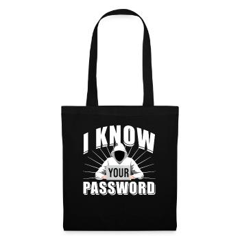 Cadeau de mot de passe de cybersécurité pirate - Sac en tissu - noir - Devant
