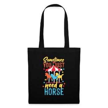 Carrousel cheval carrousel cheval cadeau fille - Sac en tissu - noir - Devant