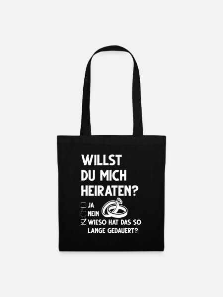 Heiratsantrag Marry Me Hochzeitsantrag - Stoffbeutel - Schwarz