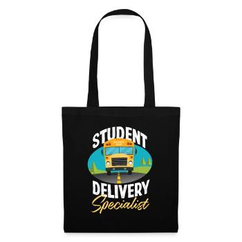 Un étudiant d'autobus scolaire livre un cadeau de chauffeur de bus - Sac en tissu - noir - Devant