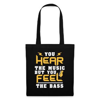 Bassgitarre E-Bass Fühlen Geschenk - Stoffbeutel - Schwarz - Vorne